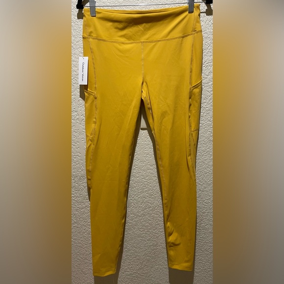 NWT Outdoor Voices Superform Full Length Legging in Cider Yellow Size L Pockets - Picture 3 of 7